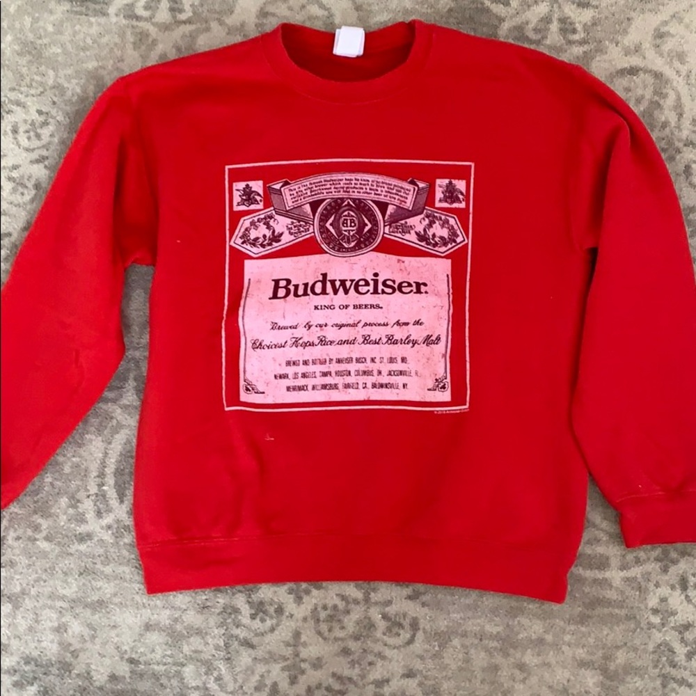 Junk Food Tees Budweiser Crew Neck Sweatshirt